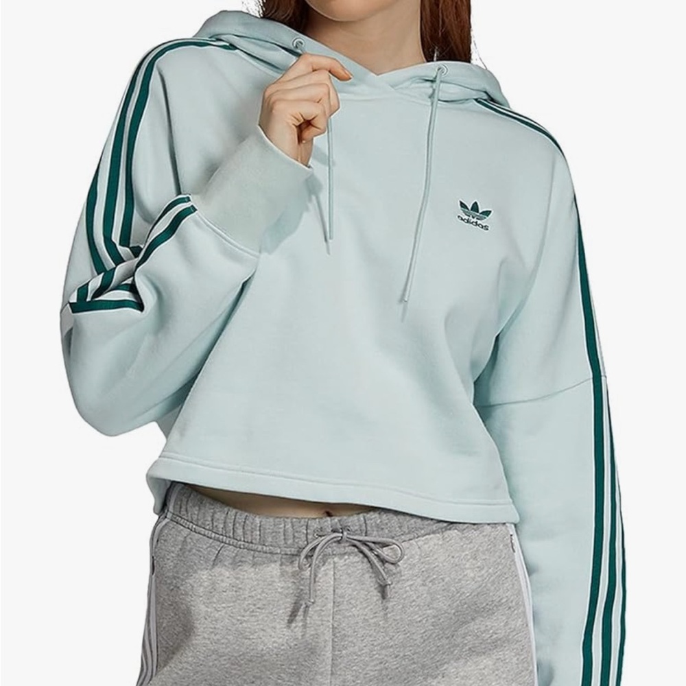Adidas “Vapour Green” XS Women’s Cropped Hooded Sweatshirt